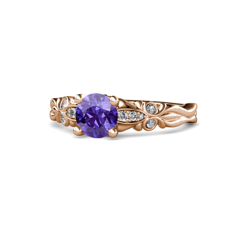 Carina Signature Iolite and Diamond Engagement Ring 