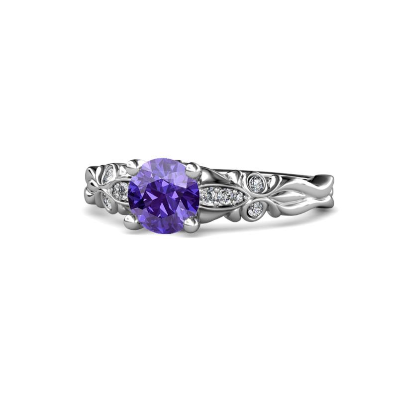 Carina Signature Iolite and Diamond Engagement Ring 
