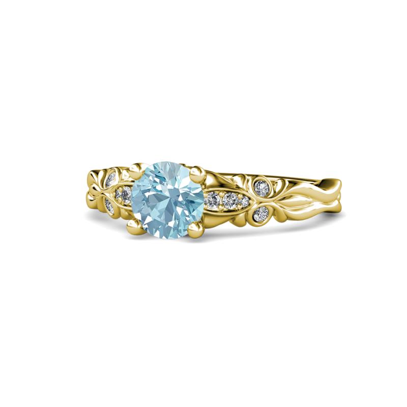 Carina Signature Aquamarine and Diamond Engagement Ring 