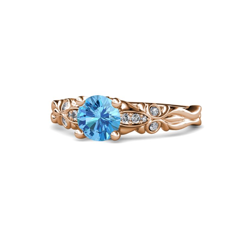 Carina Signature Blue Topaz and Diamond Engagement Ring 