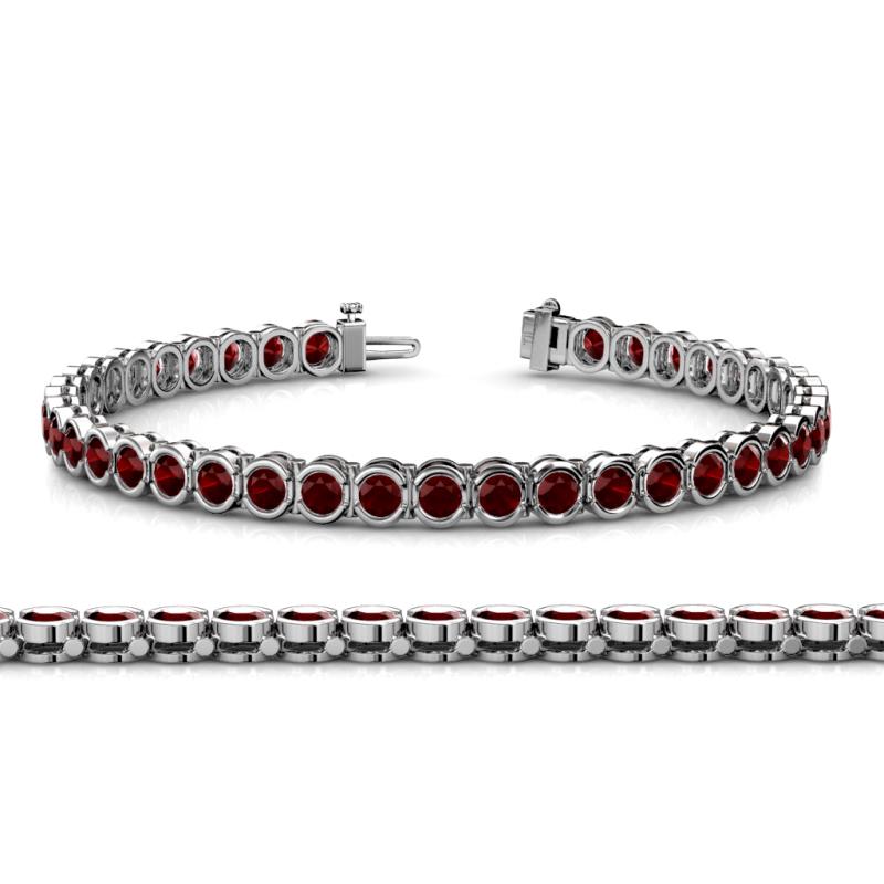 Tiara 3.50 mm Red Garnet Eternity Tennis Bracelet 