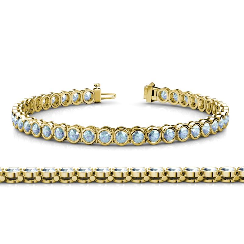 Tiara 3.80 mm Aquamarine Eternity Tennis Bracelet 