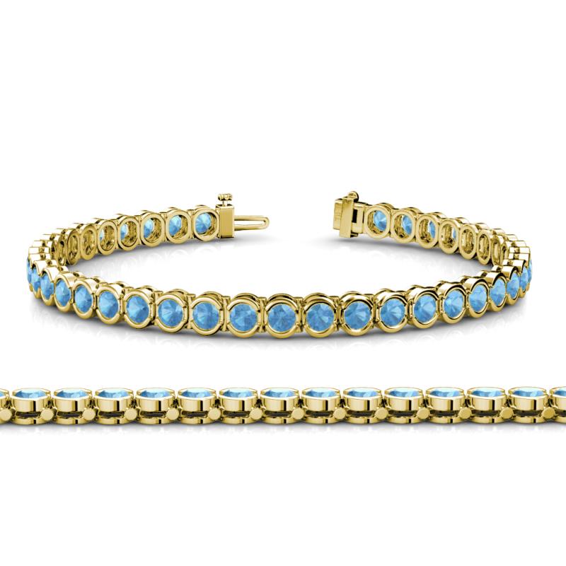 Tiara 3.80 mm Blue Topaz Eternity Tennis Bracelet 