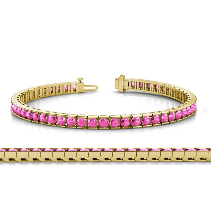 Abril 3.10 mm Pink Sapphire Eternity Tennis Bracelet 