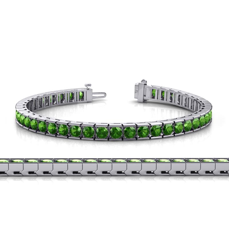 Abril 3.80 mm Round Green Garnet Eternity Tennis Bracelet 