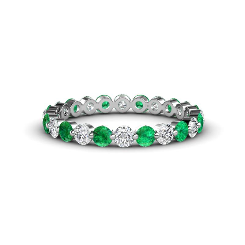 Valerie 2.70 mm Emerald and Diamond Eternity Band 