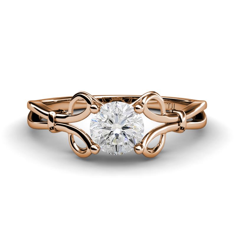 Trissie White Sapphire Floral Solitaire Engagement Ring 