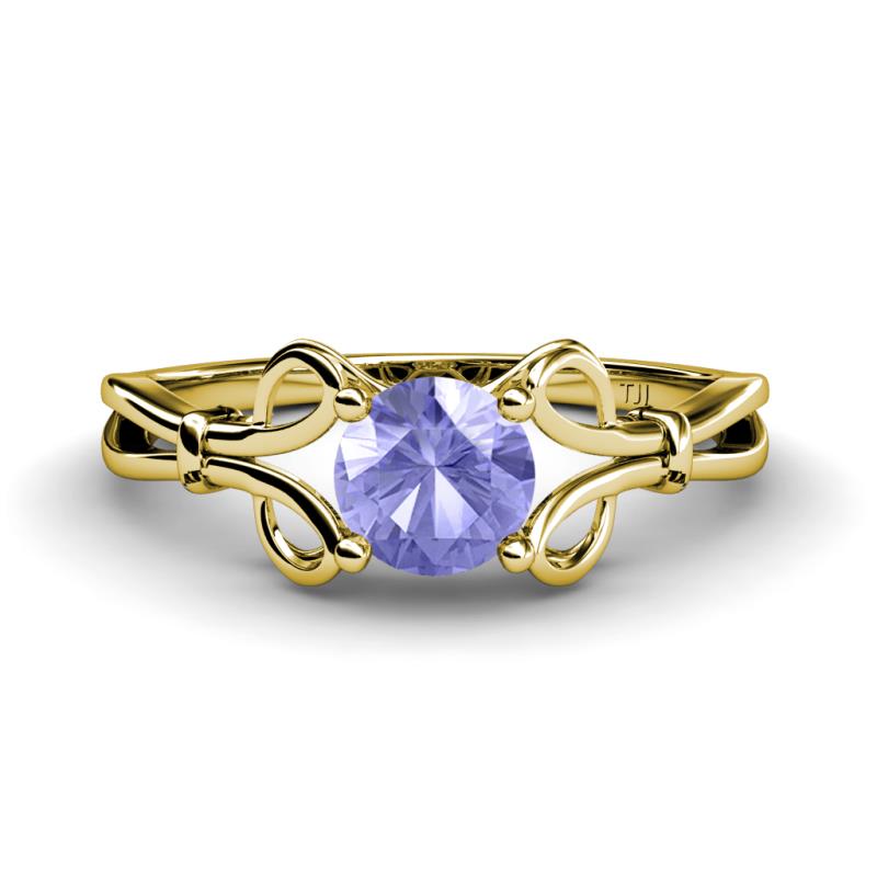 Trissie Tanzanite Floral Solitaire Engagement Ring 