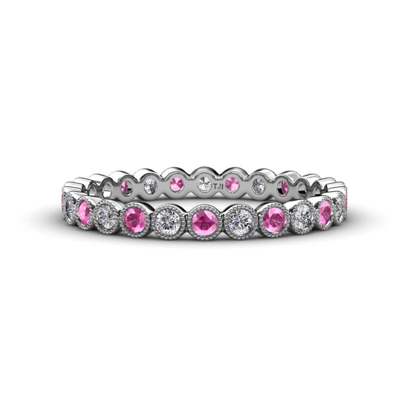 Arria 2.40 mm Pink Sapphire and Diamond Eternity Band 