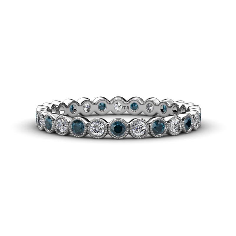 Arria 2.40 mm Blue and White Diamond Eternity Band 