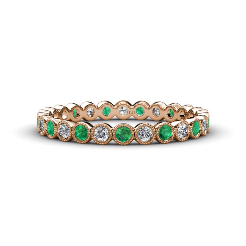 Arria 2.40 mm Emerald and Diamond Eternity Band 