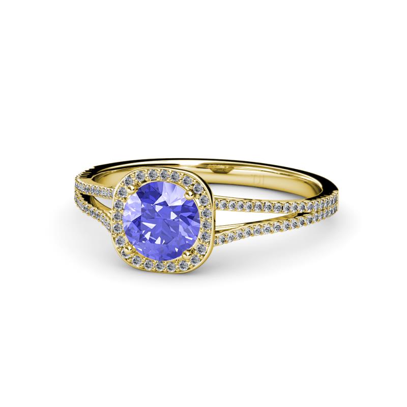 Seana Tanzanite and Diamond Halo Engagement Ring 