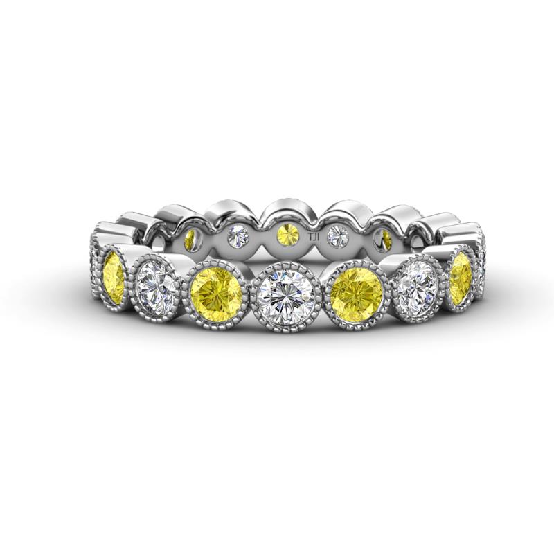 Arria 3.00 mm Yellow Sapphire and Diamond Eternity Band 