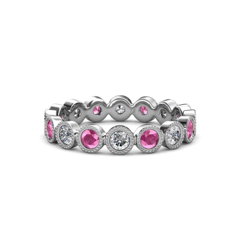 Arria 3.00 mm Pink Sapphire and Diamond Eternity Band 