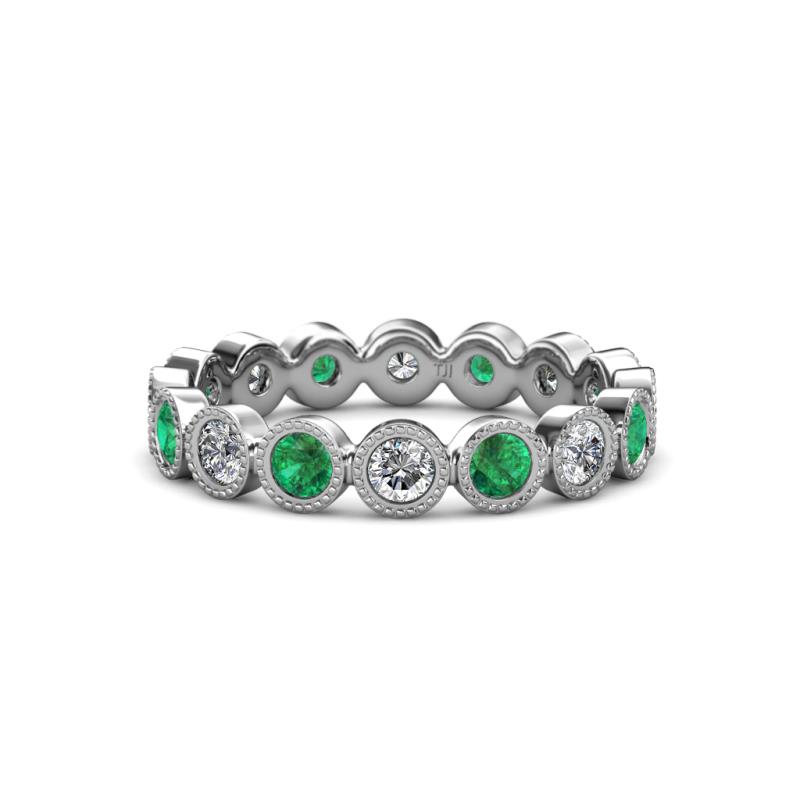 Arria 3.00 mm Emerald and Diamond Eternity Band 