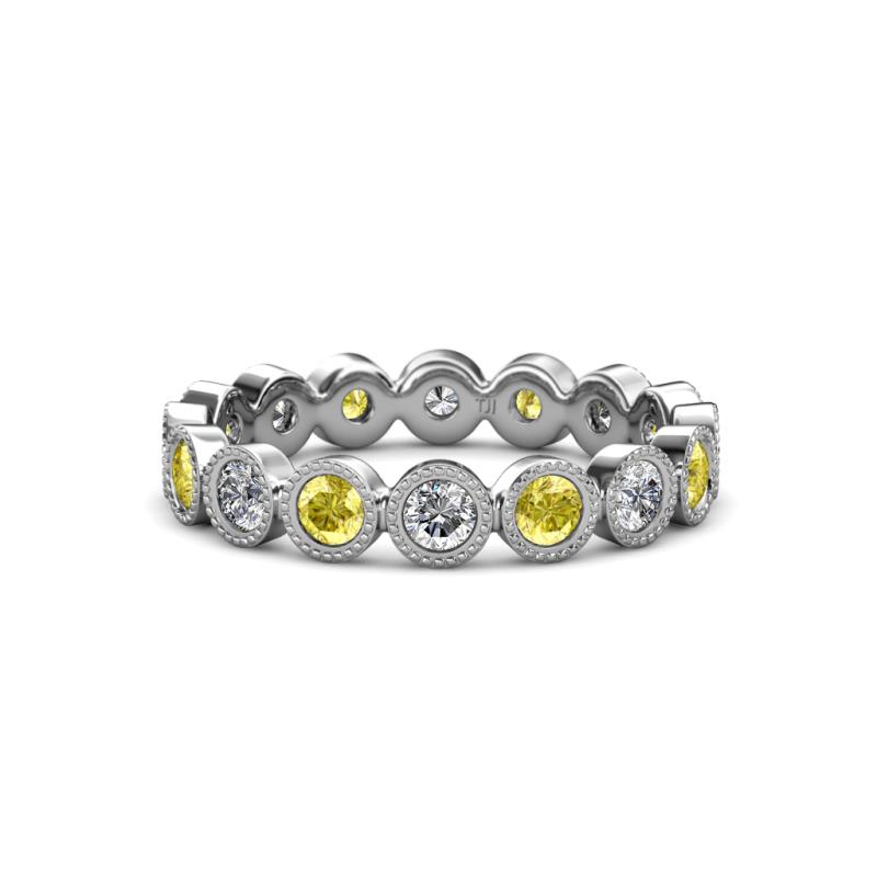 Arria 3.00 mm Yellow Sapphire and Diamond Eternity Band 