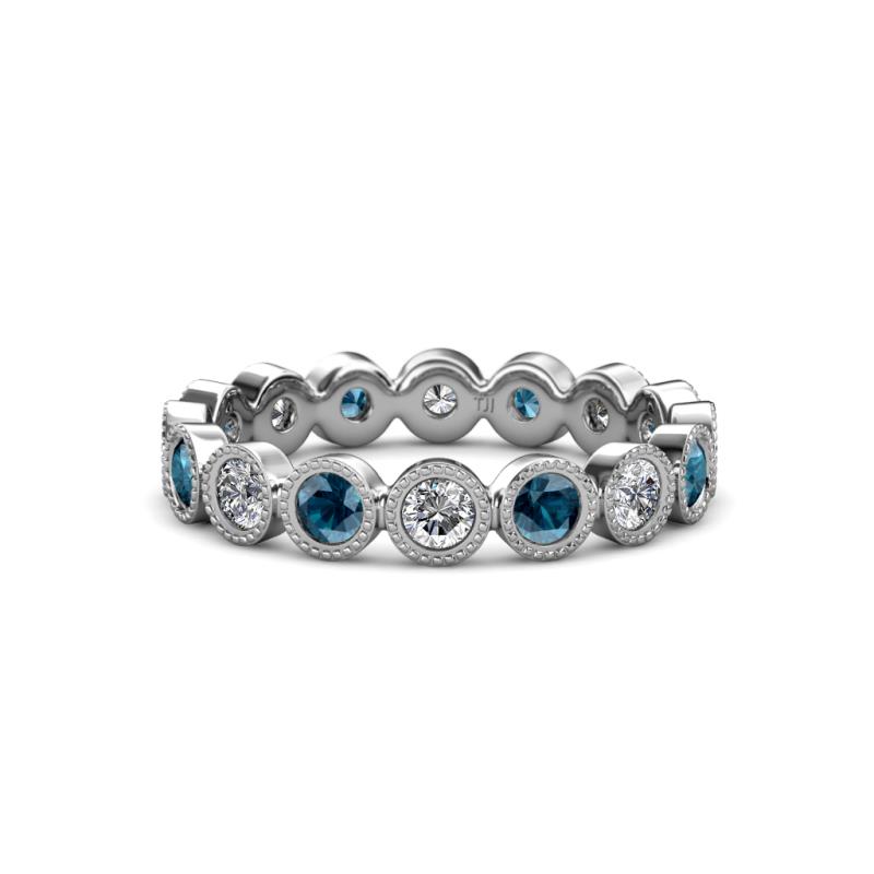 Arria 3.00 mm Blue and White Diamond Eternity Band 