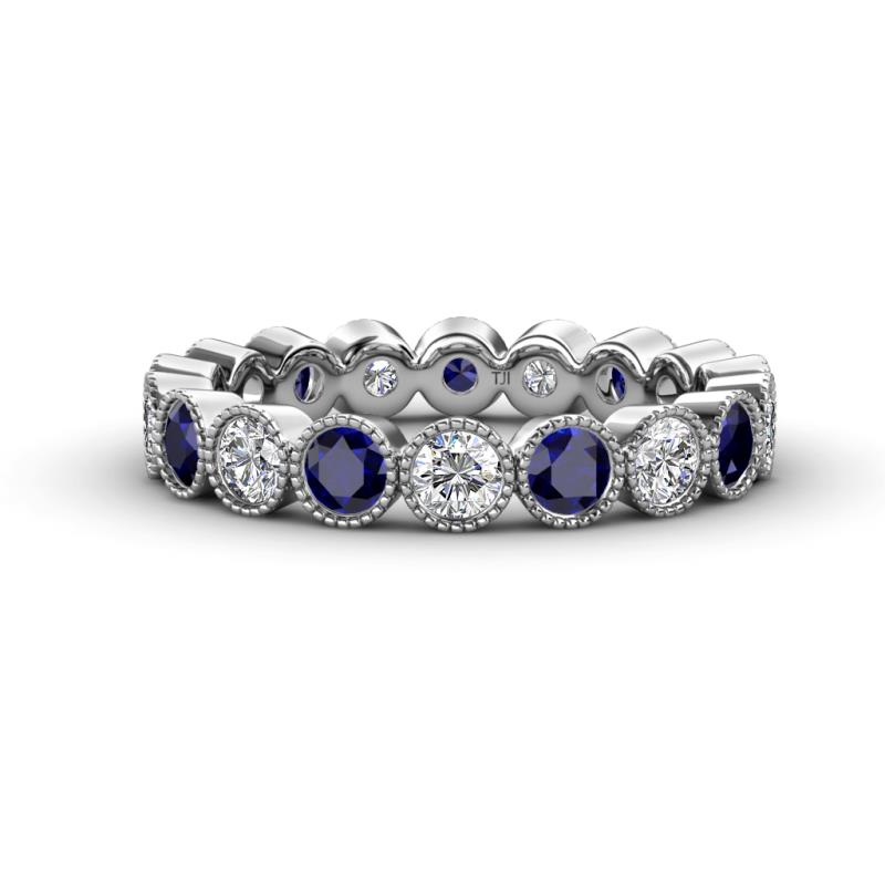 Arria 3.00 mm Blue Sapphire and Diamond Eternity Band 