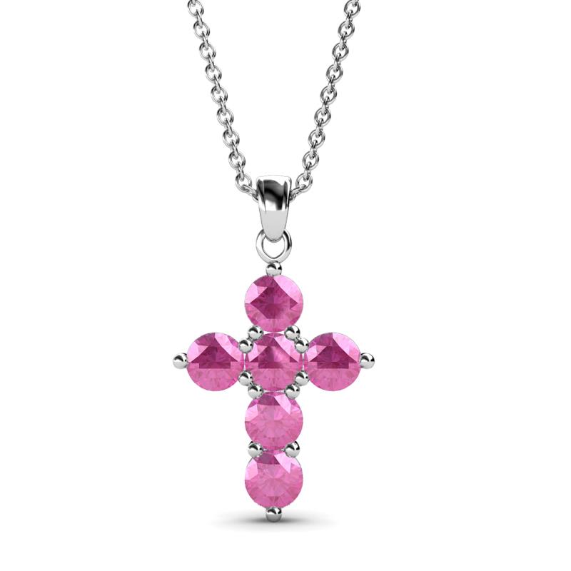 Isabella Pink Sapphire Cross Pendant 