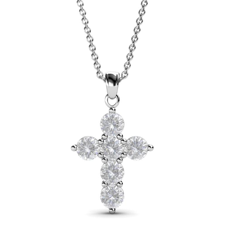 Isabella White Sapphire Cross Pendant 
