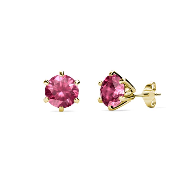 Kenna Pink Tourmaline (4mm) Martini Solitaire Stud Earrings 