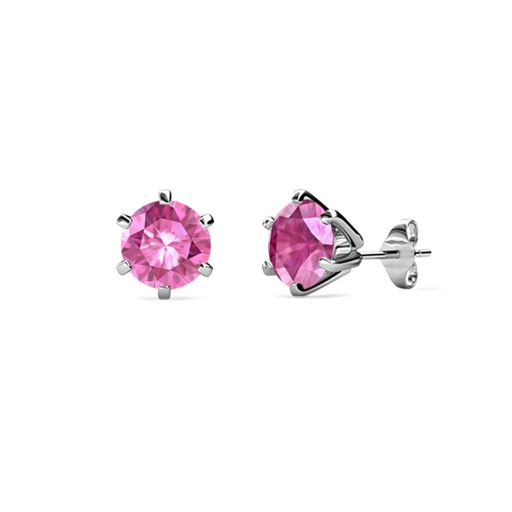 Kenna Pink Sapphire (4mm) Martini Solitaire Stud Earrings 