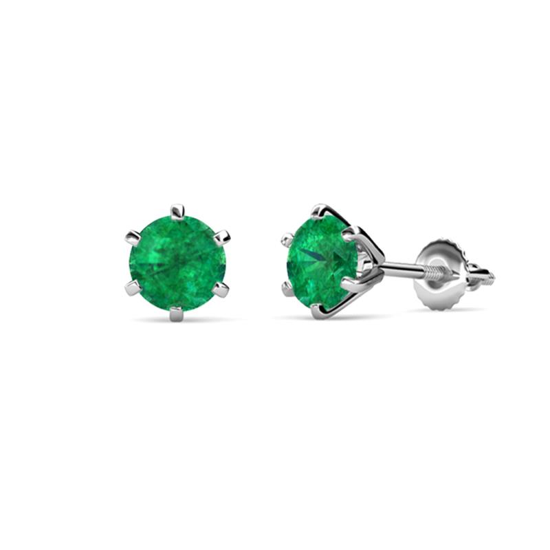 Kenna Emerald (4mm) Martini Solitaire Stud Earrings 