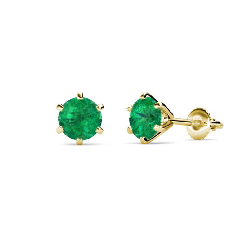 Kenna Emerald (4mm) Martini Solitaire Stud Earrings 