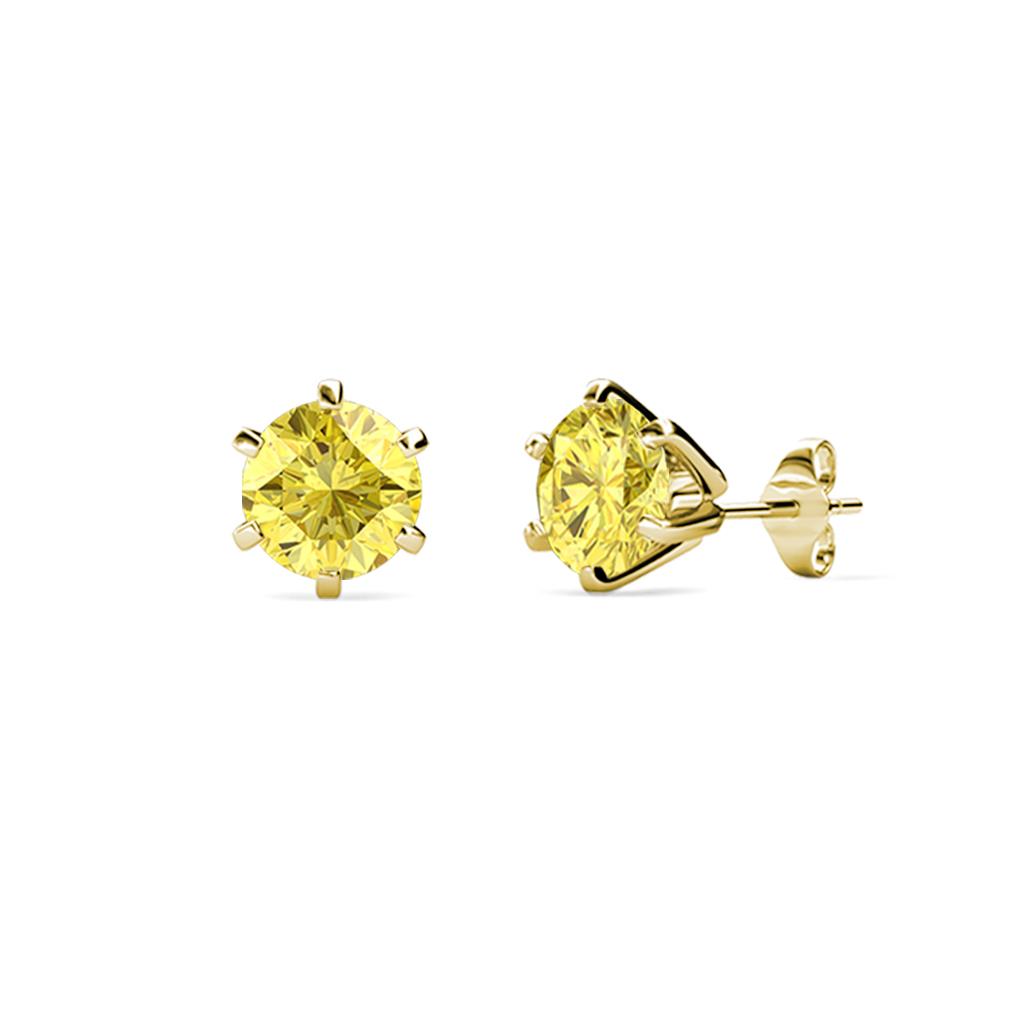 Kenna Yellow Sapphire (4mm) Martini Solitaire Stud Earrings 