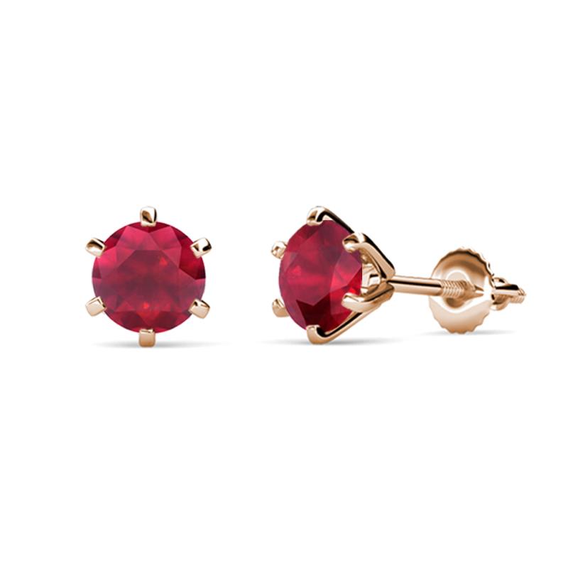 Kenna Ruby (5mm) Martini Solitaire Stud Earrings 