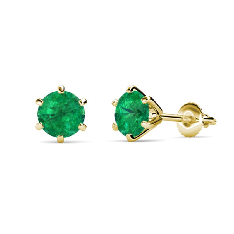 Kenna Emerald (5mm) Martini Solitaire Stud Earrings 
