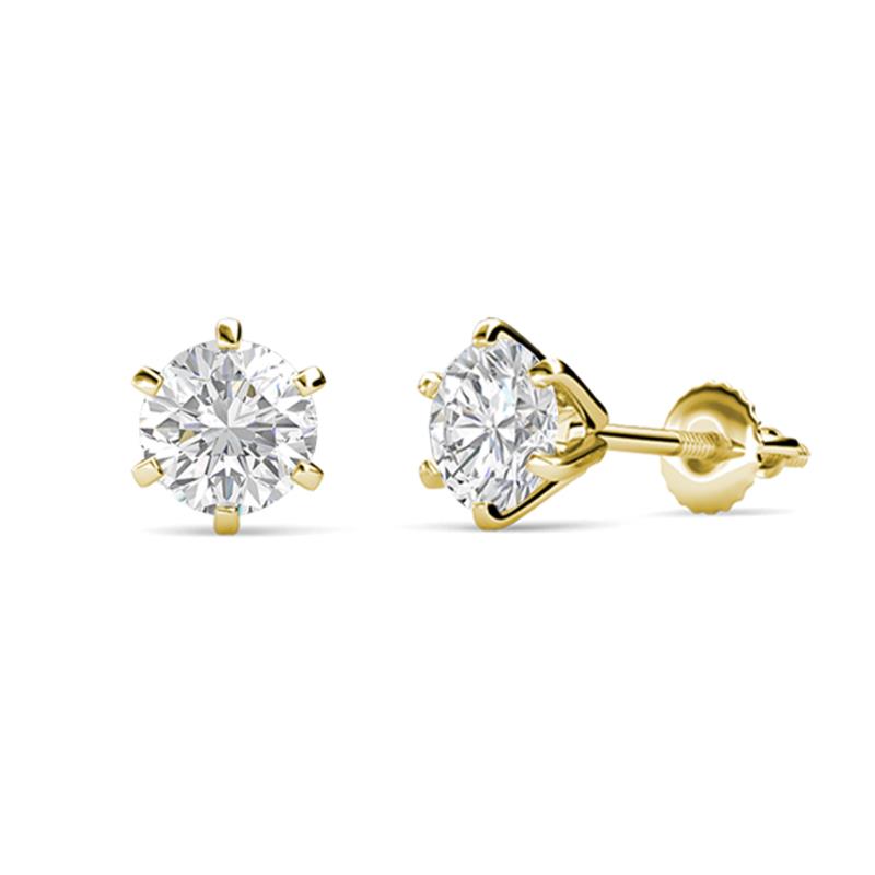 Kenna White Sapphire (5mm) Martini Solitaire Stud Earrings 