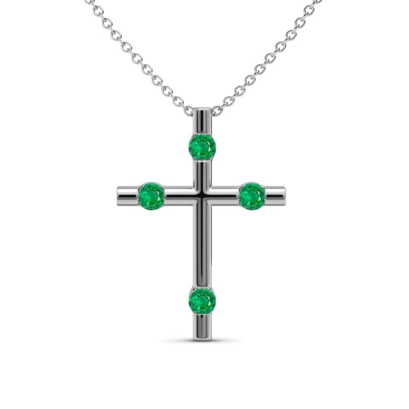 Adna Petite Emerald Cross Pendant 