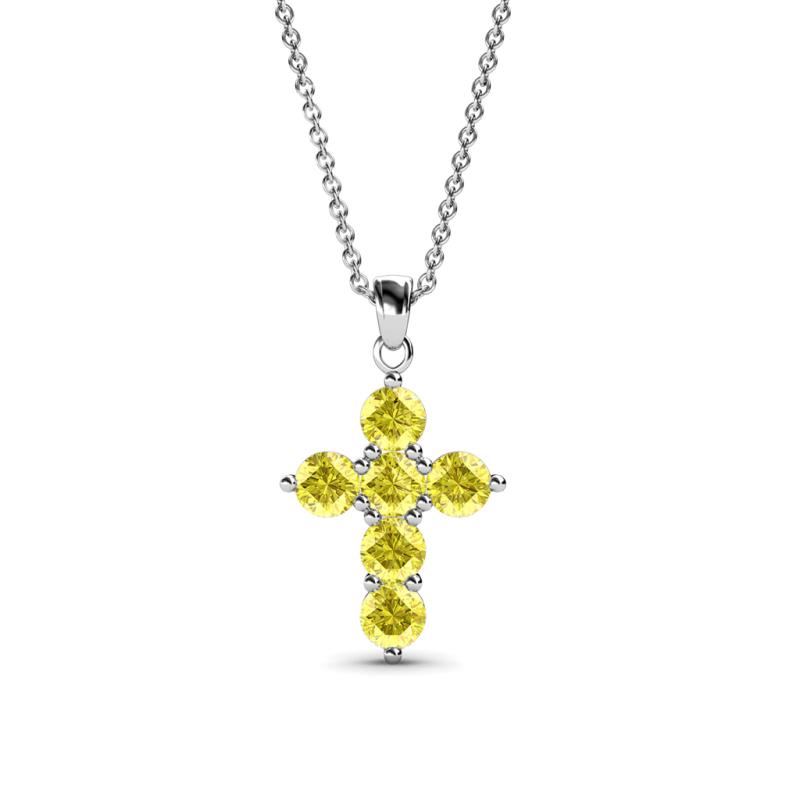 Isabella Yellow Sapphire Cross Pendant 