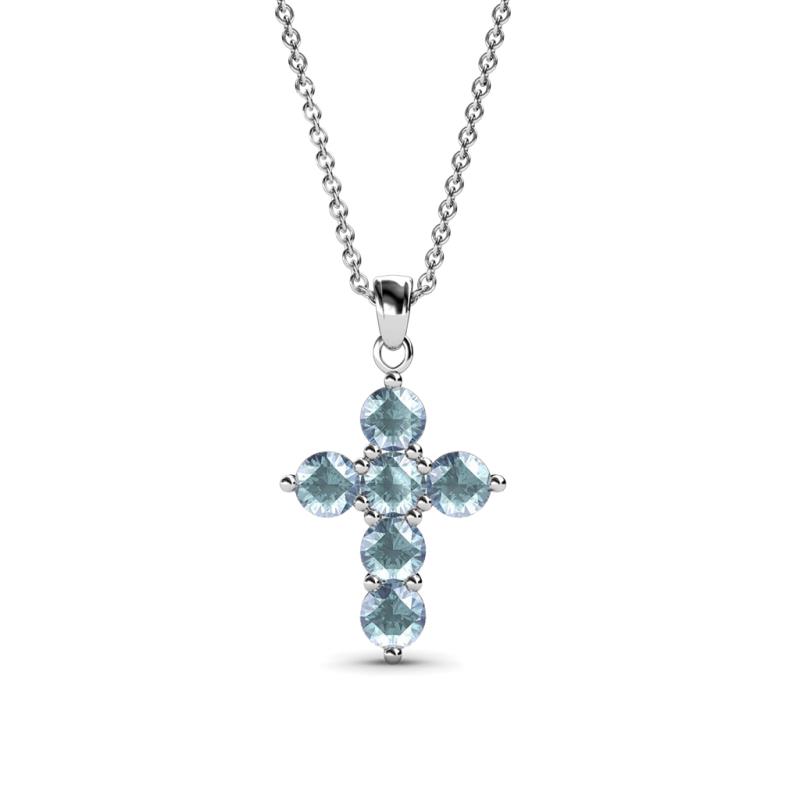 Isabella Aquamarine Cross Pendant 