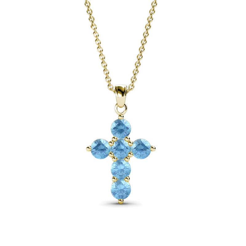 Isabella Blue Topaz Cross Pendant 