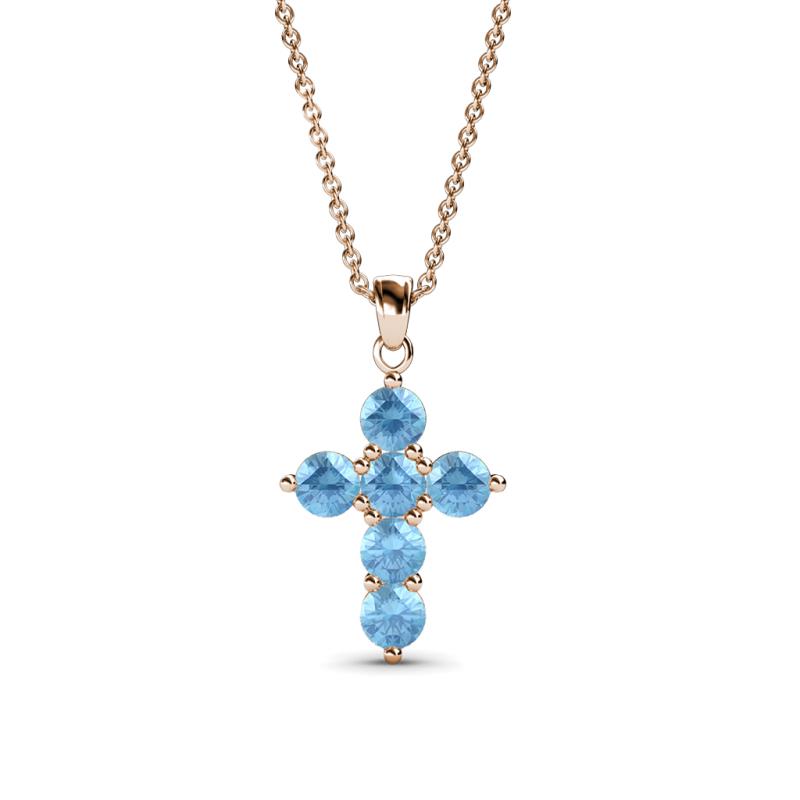 Isabella Blue Topaz Cross Pendant 