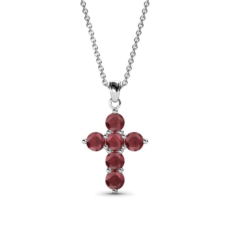 Isabella Red Garnet Cross Pendant 