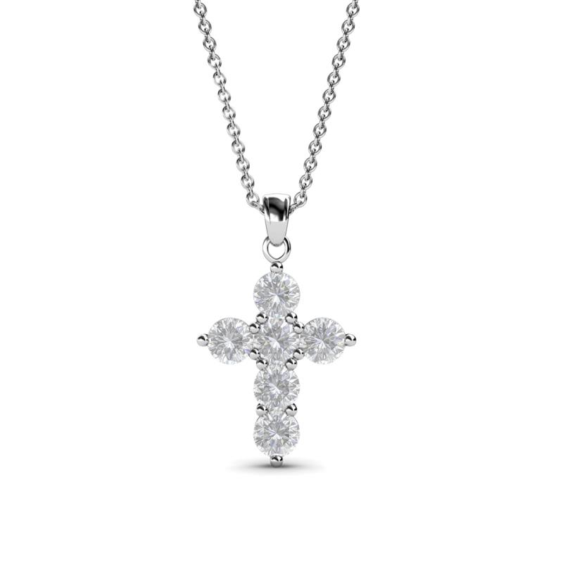 Isabella White Sapphire Cross Pendant 