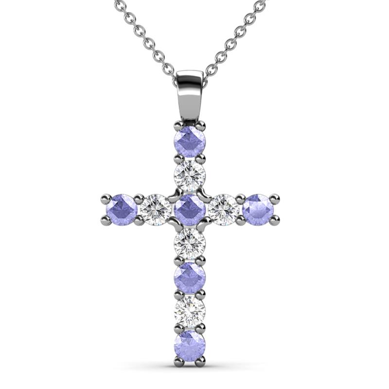 Elihu Tanzanite and Diamond Cross Pendant 