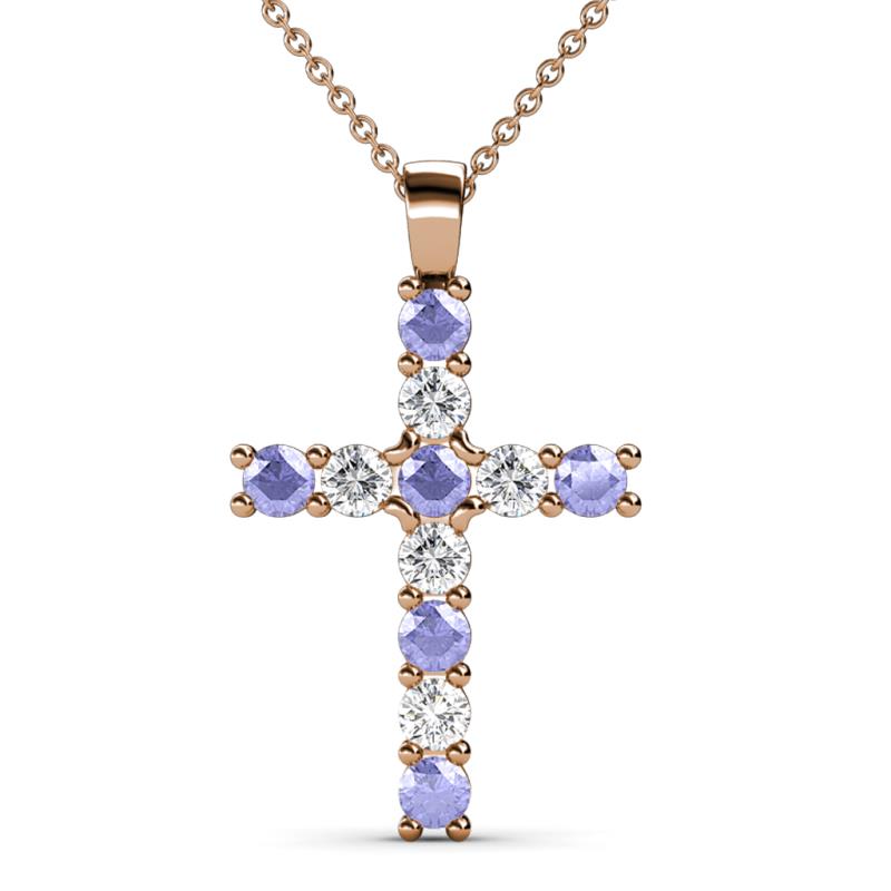 Elihu Tanzanite and Diamond Cross Pendant 