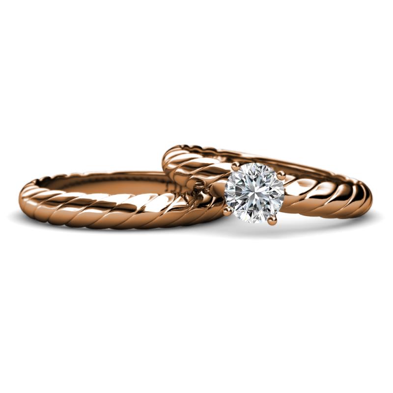 Eudora Classic Diamond Solitaire Bridal Set Ring 