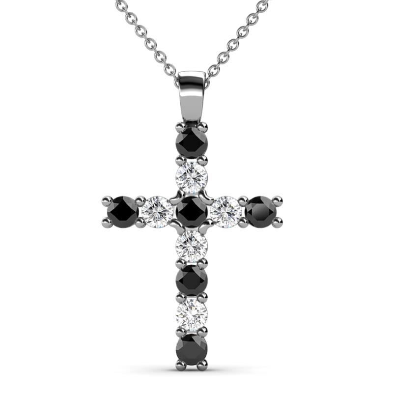 Elihu Black and White Diamond Cross Pendant 