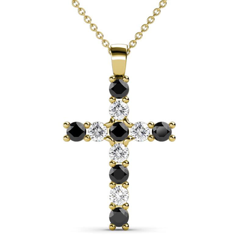 Elihu Black and White Diamond Cross Pendant 