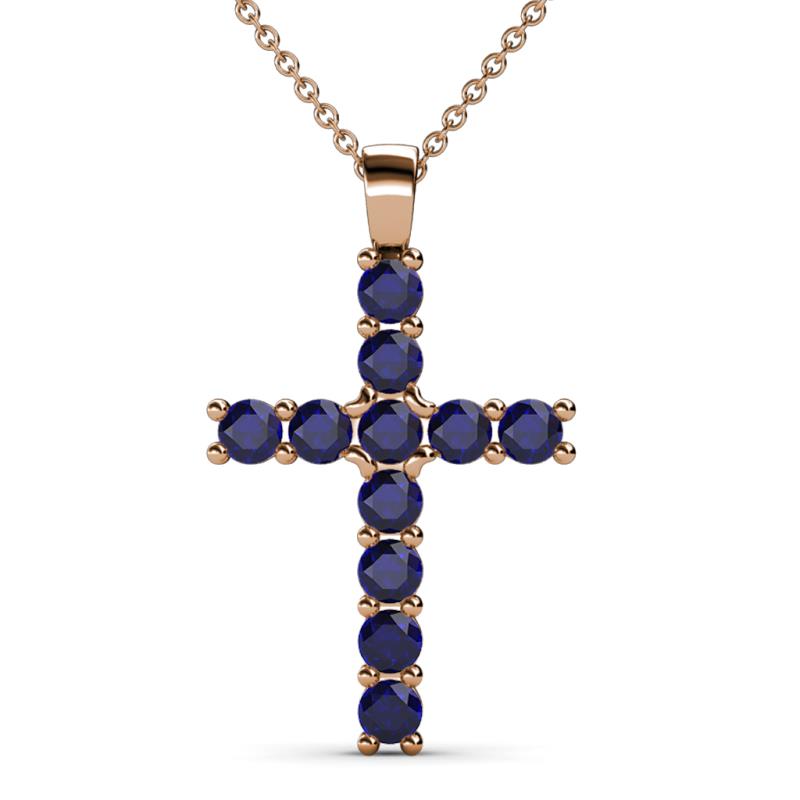 Elihu Blue Sapphire Cross Pendant 