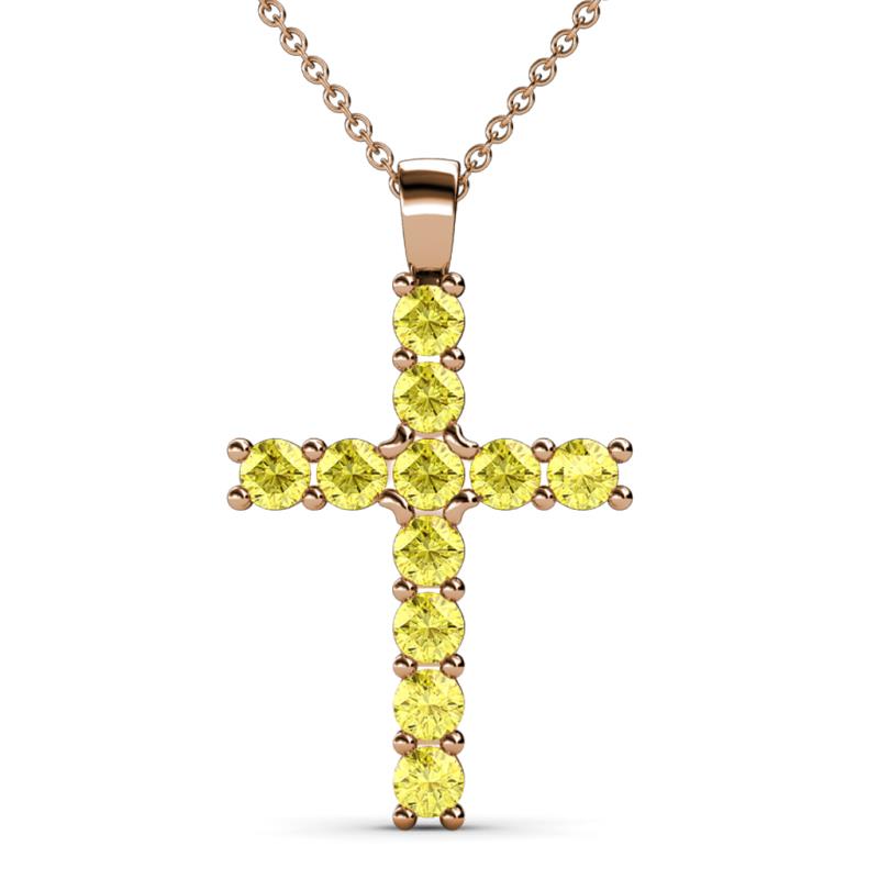 Elihu Yellow Sapphire Cross Pendant 