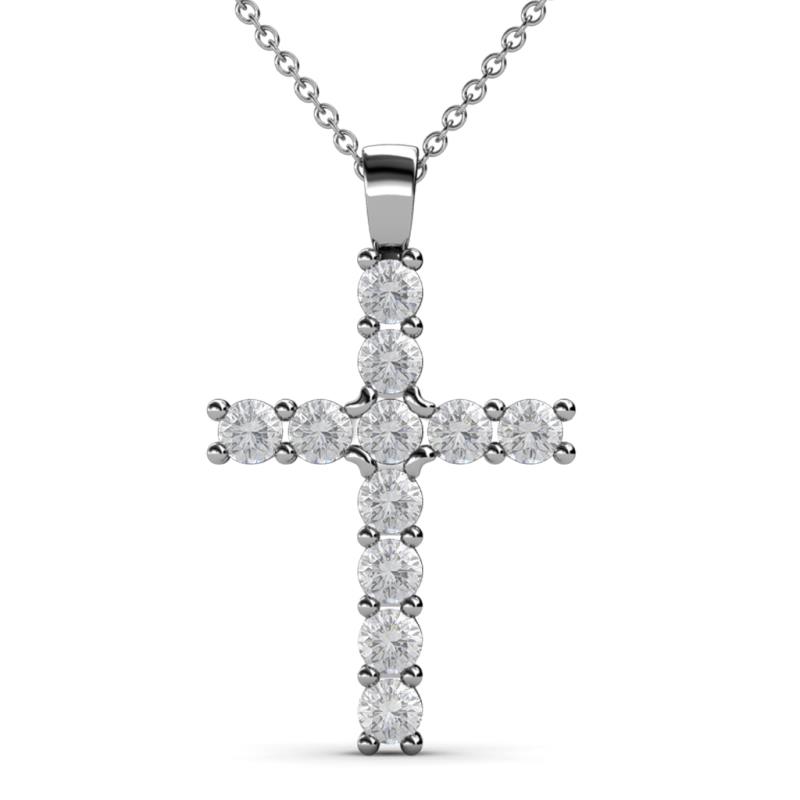 Elihu White Sapphire Cross Pendant 