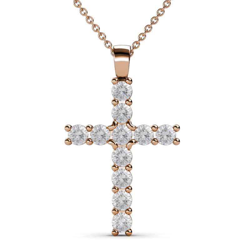 Elihu White Sapphire Cross Pendant 