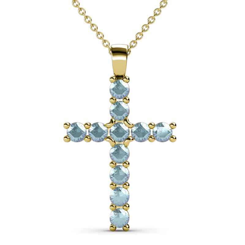 Elihu Aquamarine Cross Pendant 