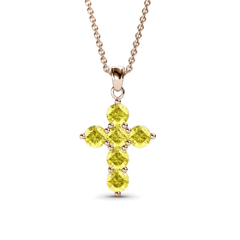 Isabella Yellow Sapphire Cross Pendant 